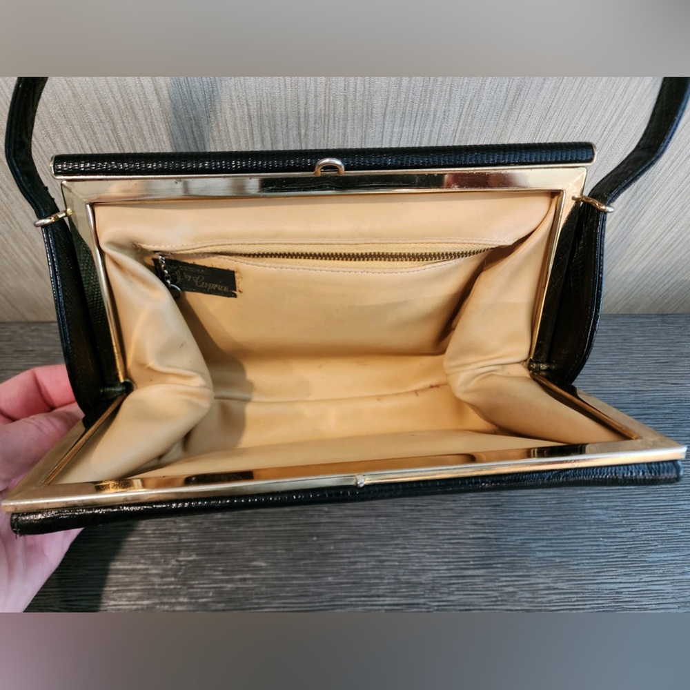 Vintage & Rare Original by Caprice Genuine Embossed Leather Satchel Lux Handbag - Picture 4 of 13
